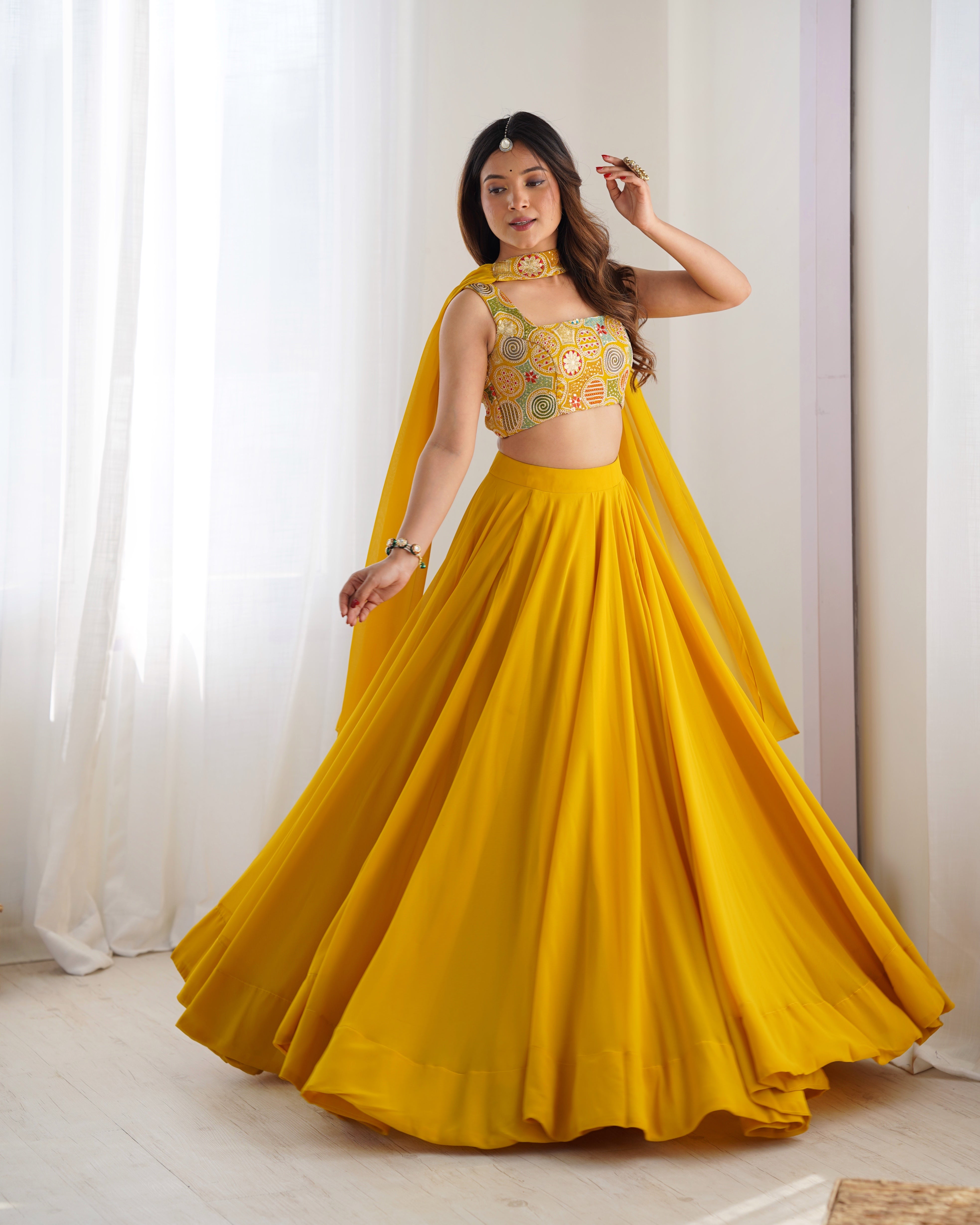 Elegant Ready to wear Anarkali Suit for Women | Designer Bandhej Work Ethnic Wear