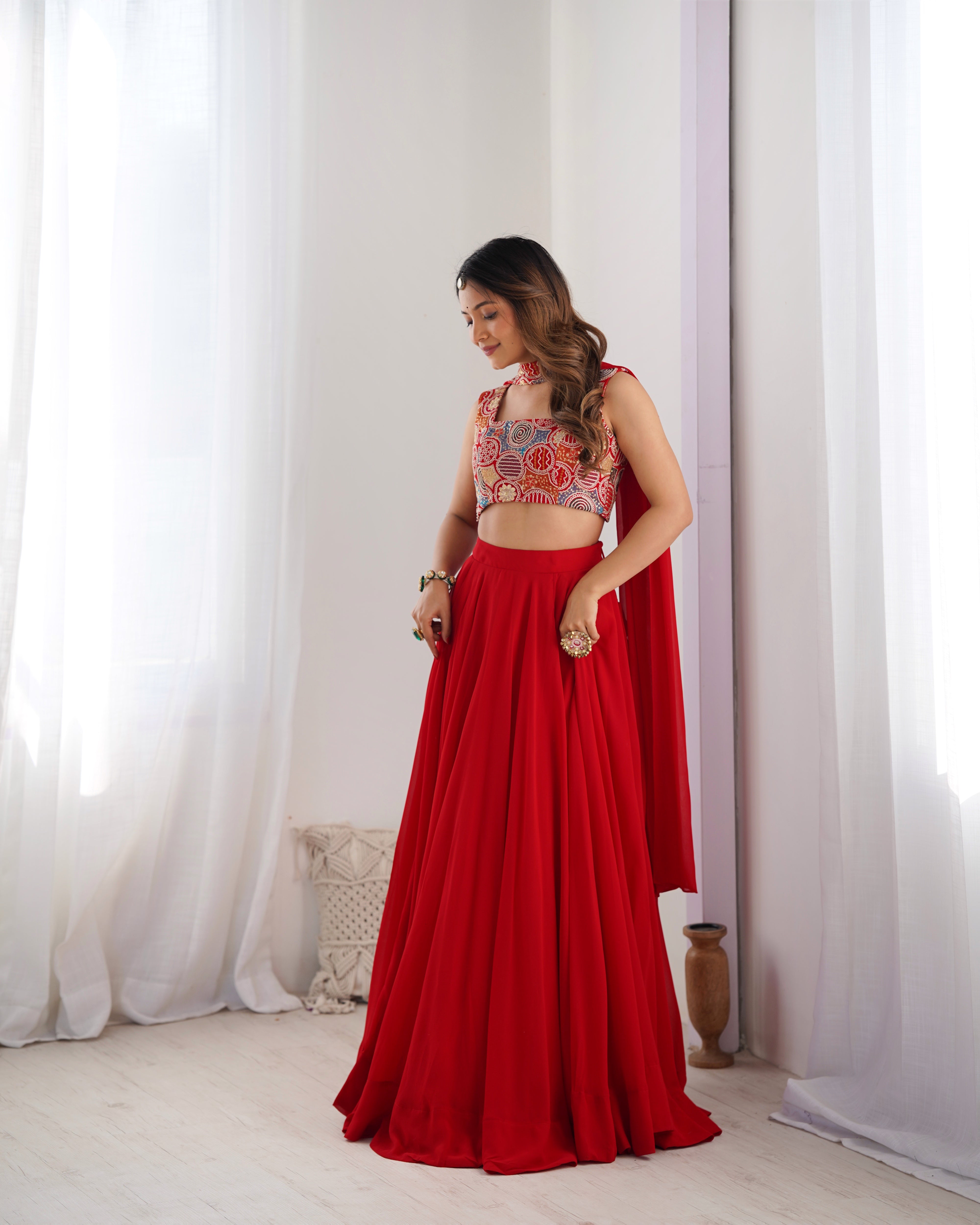Elegant Ready to wear Anarkali Suit for Women | Designer Bandhej Work Ethnic Wear