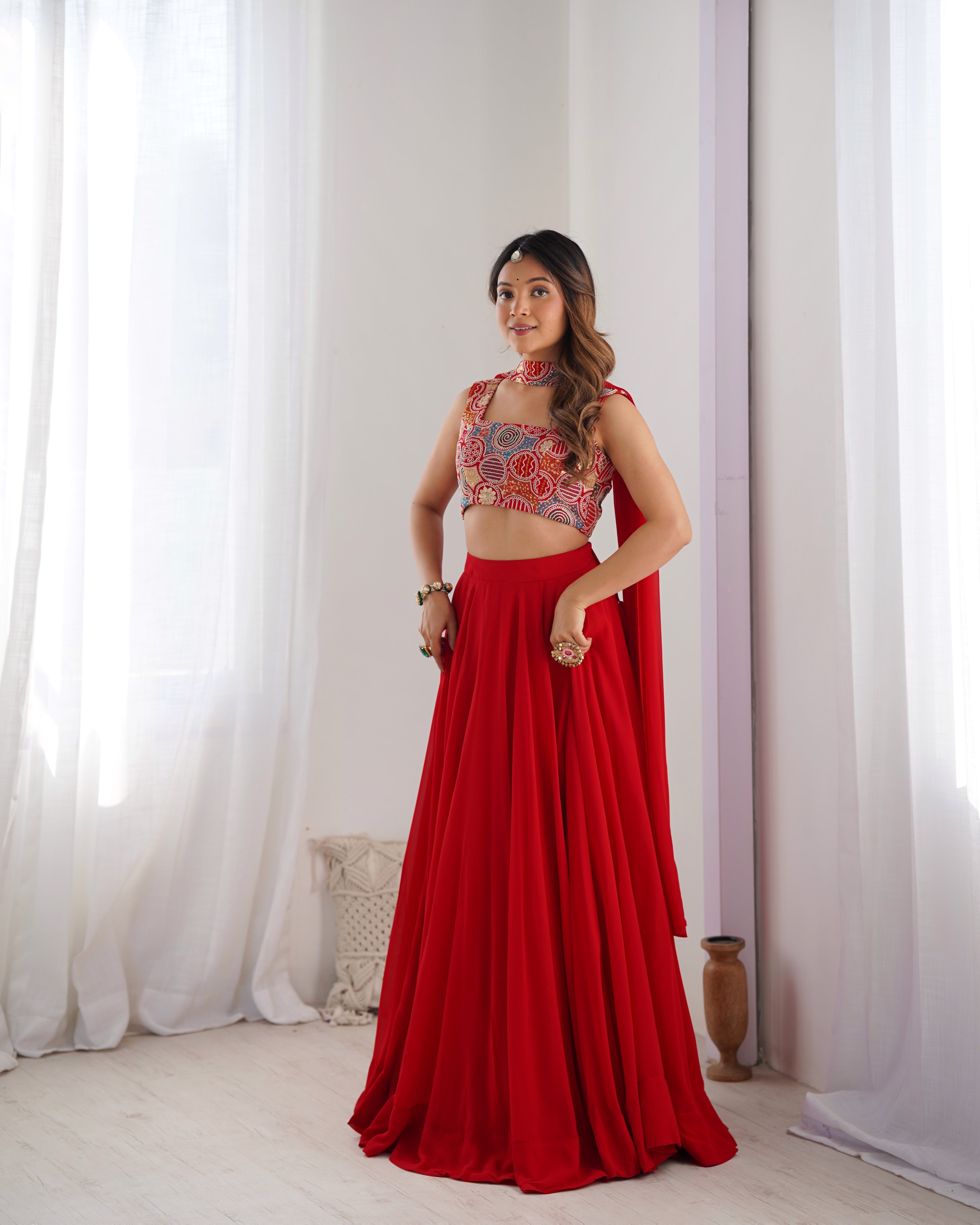 Elegant Ready to wear Anarkali Suit for Women | Designer Bandhej Work Ethnic Wear
