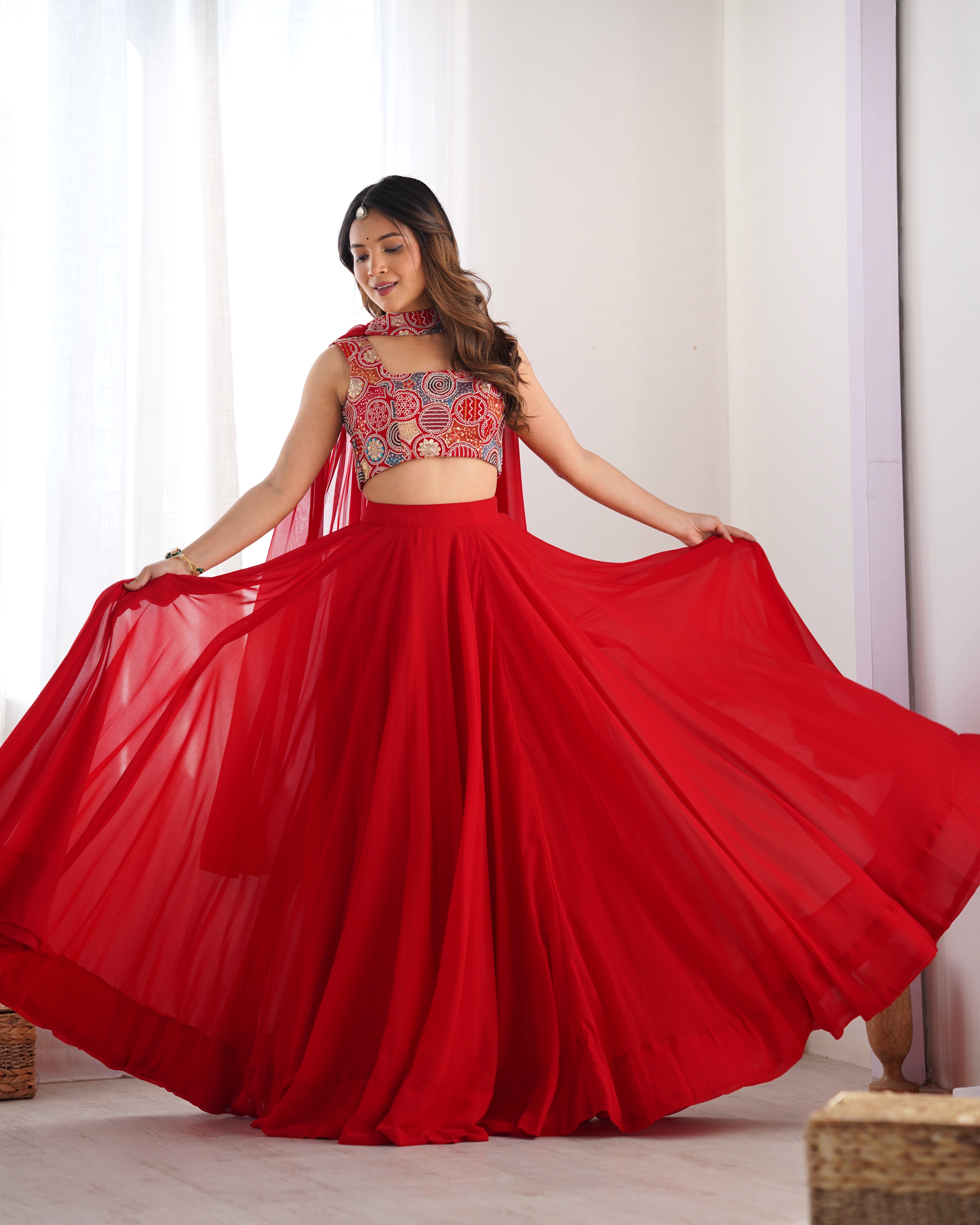 Elegant Ready to wear Anarkali Suit for Women | Designer Bandhej Work Ethnic Wear