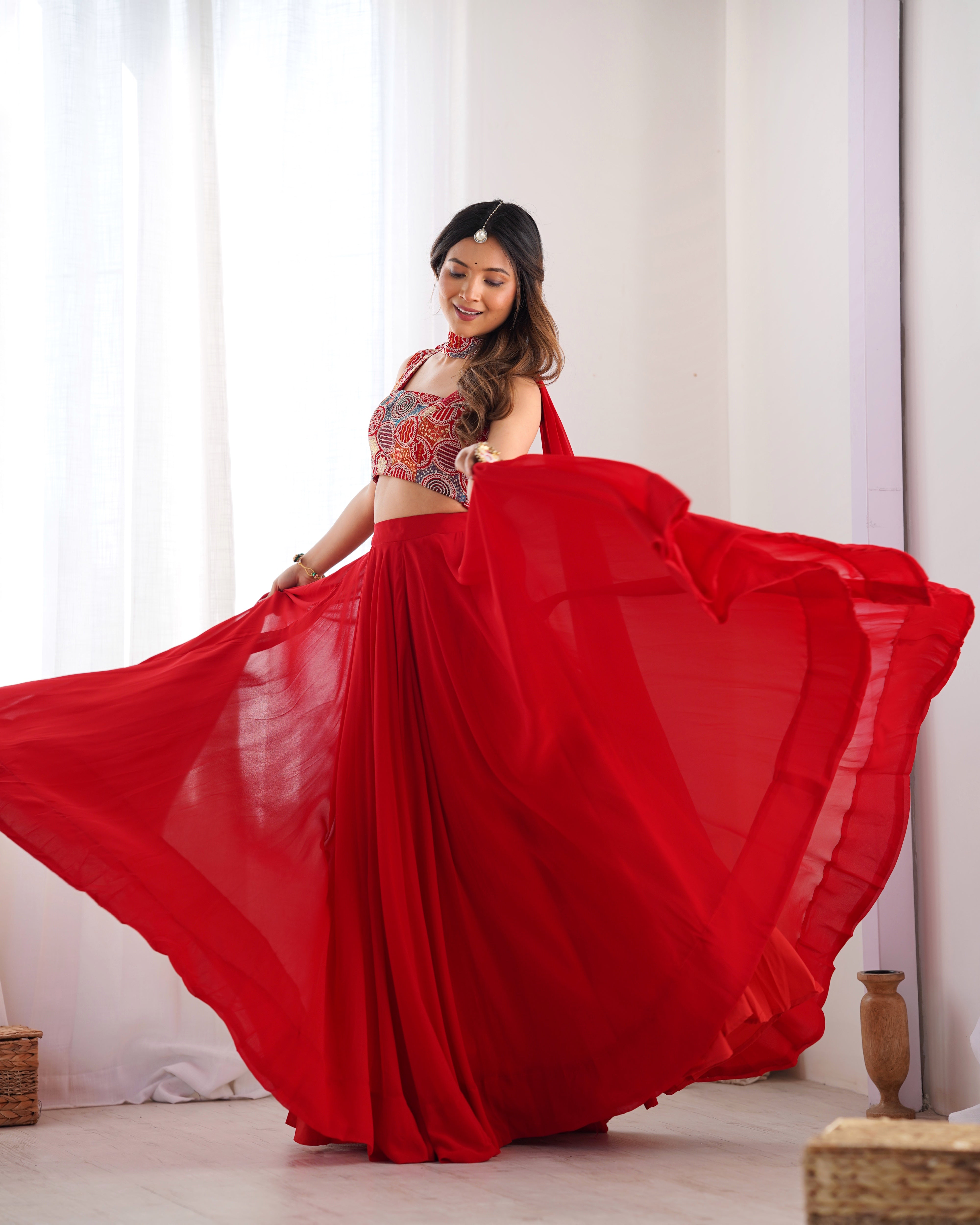 Elegant Ready to wear Anarkali Suit for Women | Designer Bandhej Work Ethnic Wear