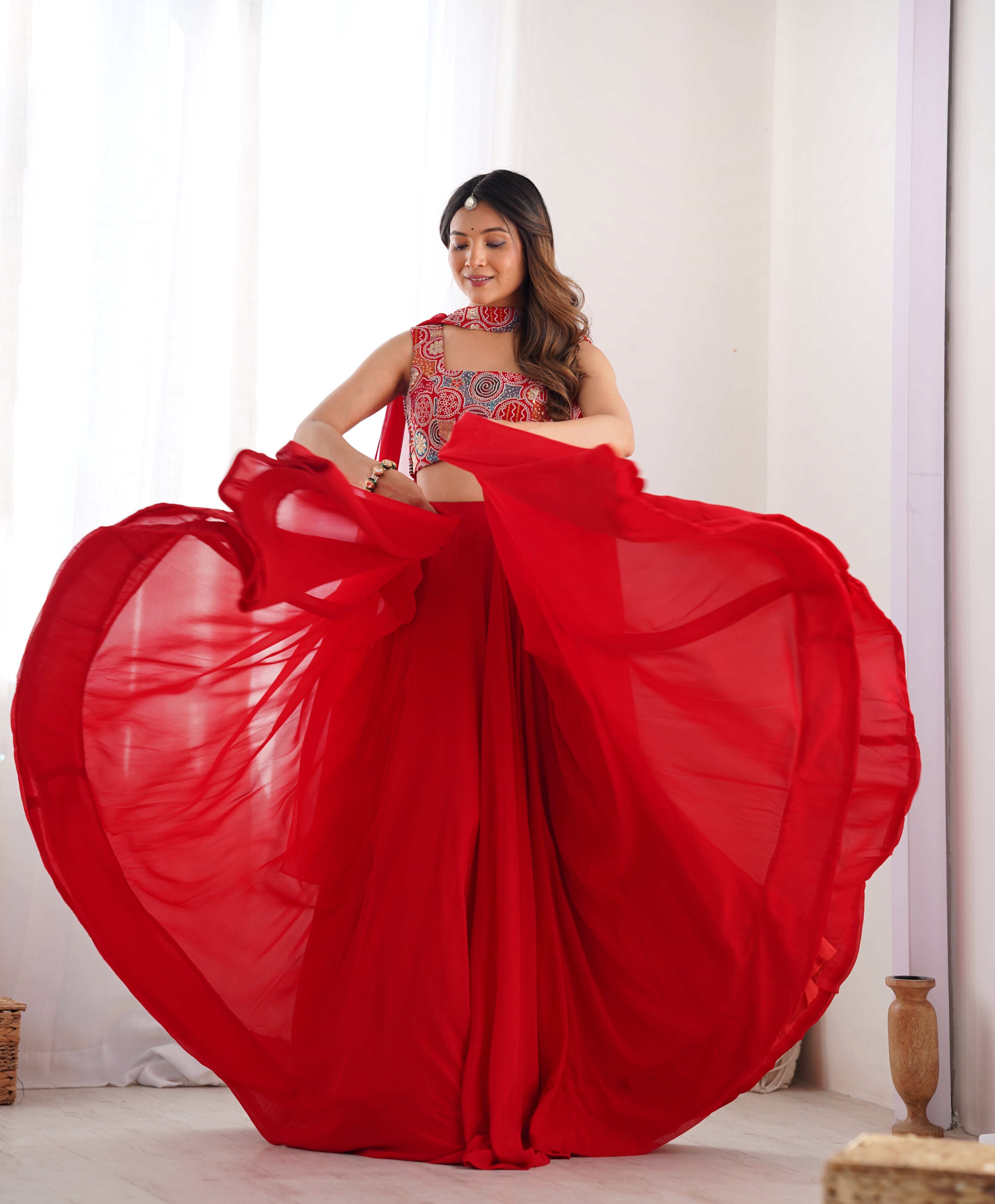 Elegant Ready to wear Anarkali Suit for Women | Designer Bandhej Work Ethnic Wear