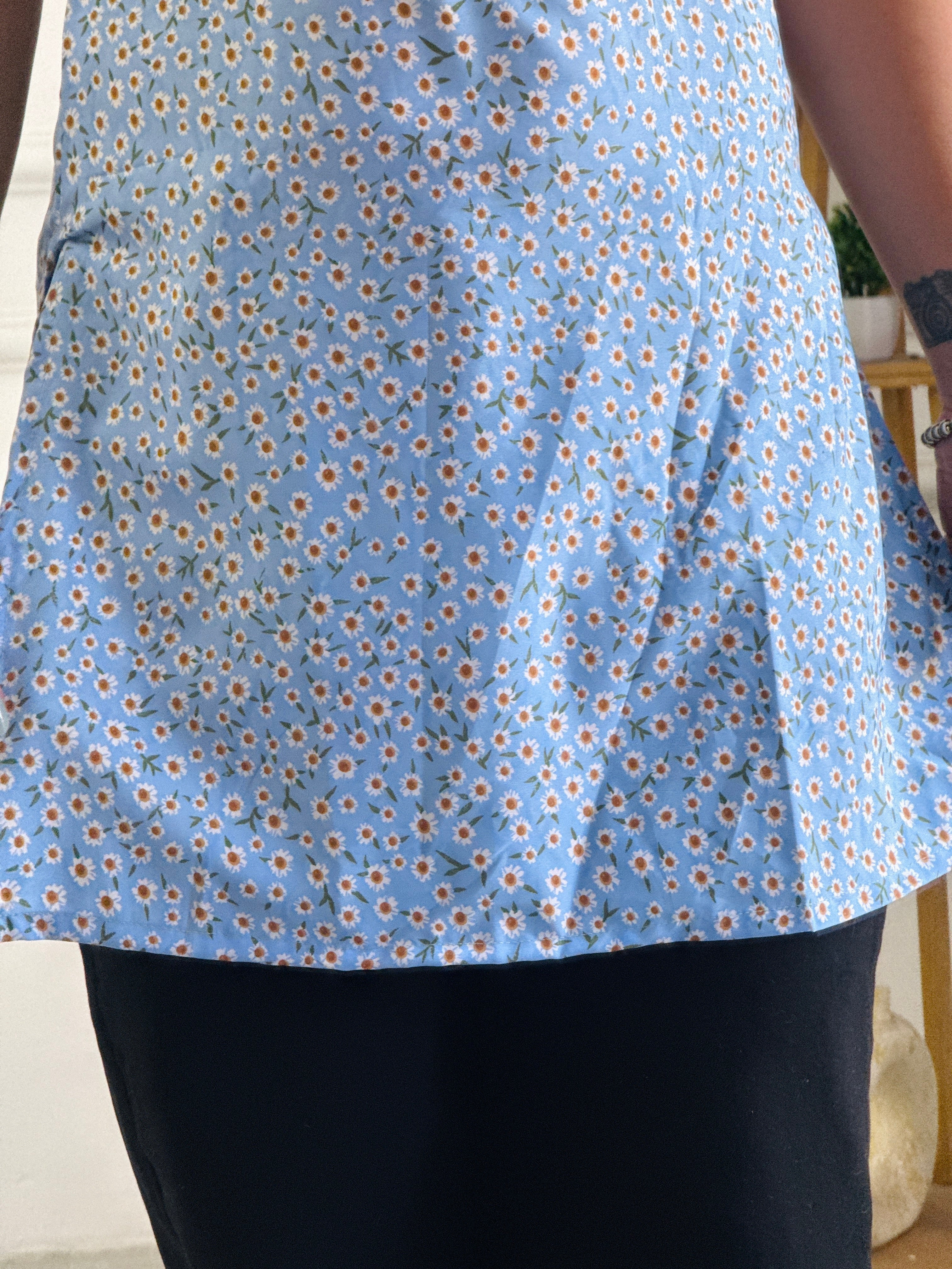Soft Blue Ditsy Floral Multi-Wear Tunic - Adjustable Fit