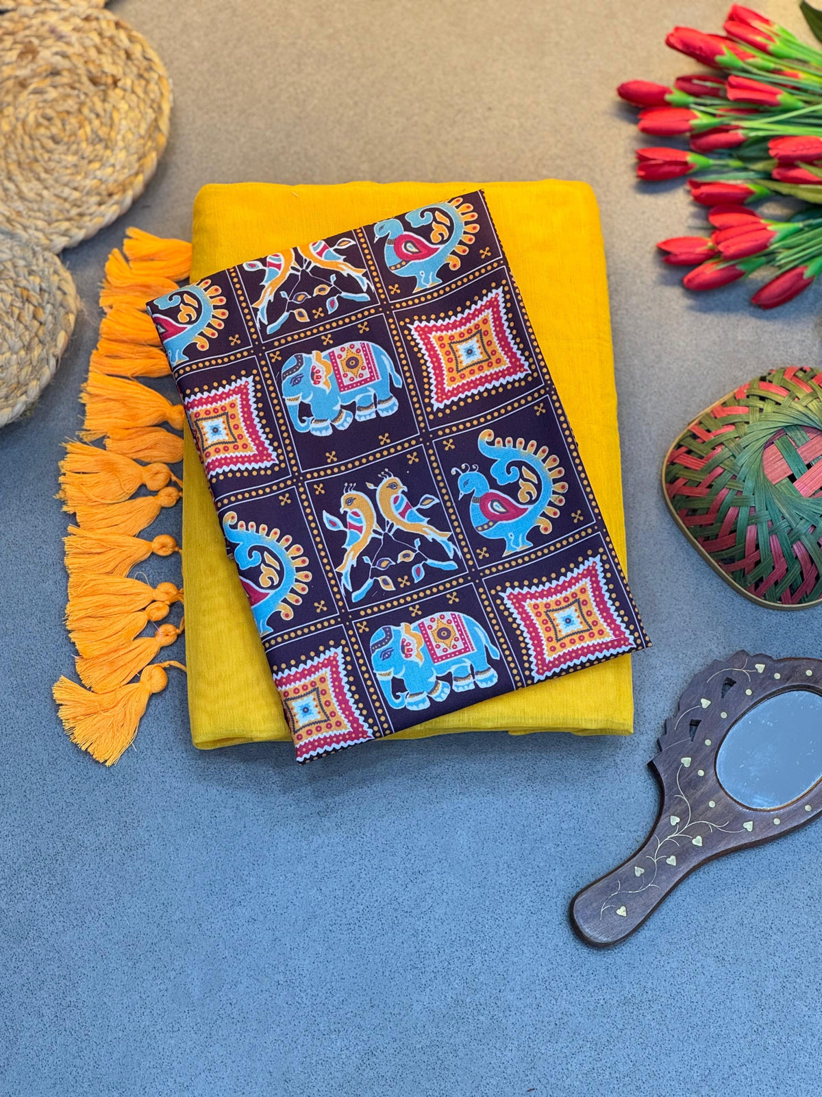 New Arrival – Modal Chanderi Saree with Blouse Combo & Stylish Fancy Work