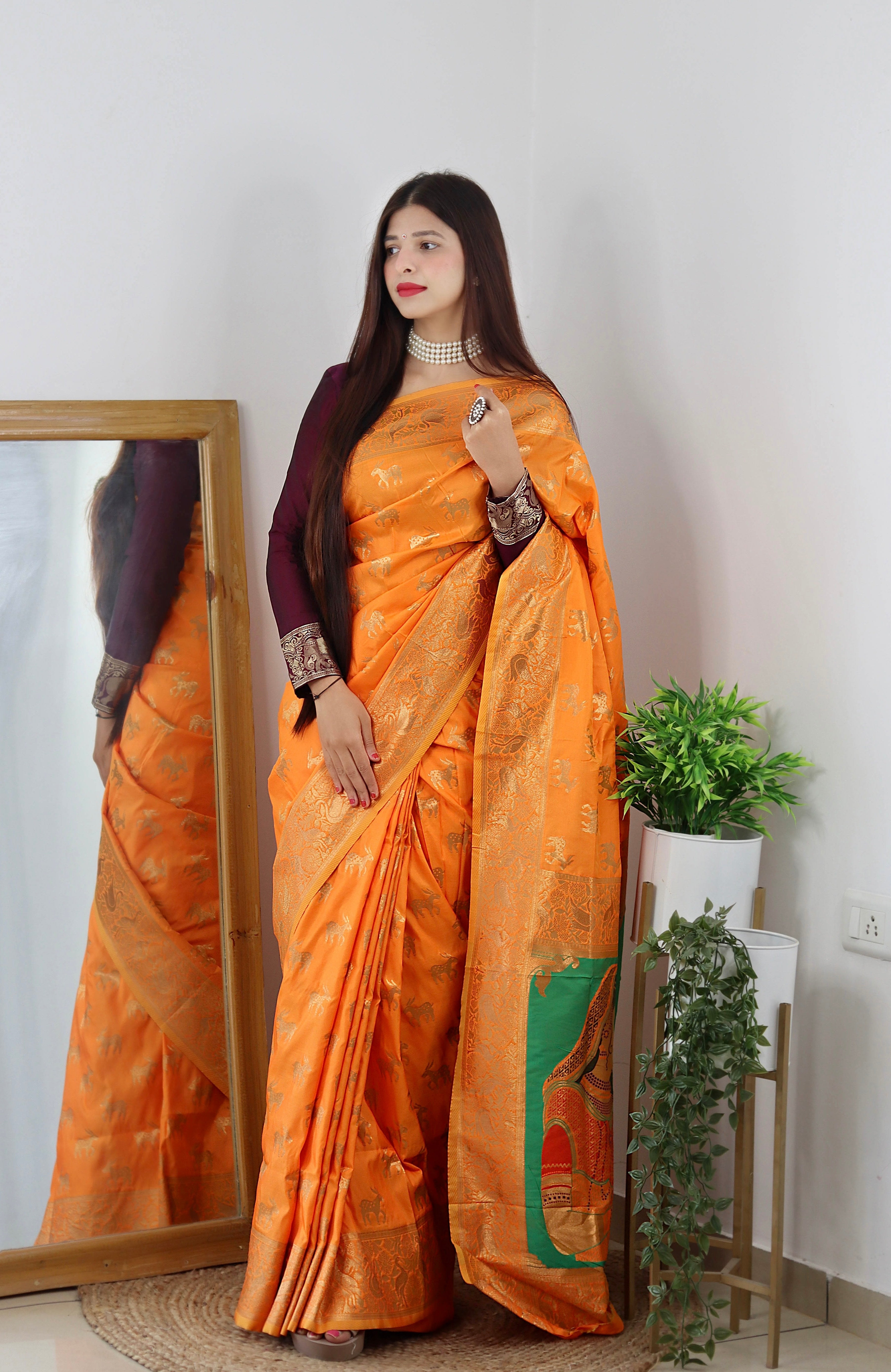 PURE BANARASI SILK SAREE WITH ZARI WEAVING