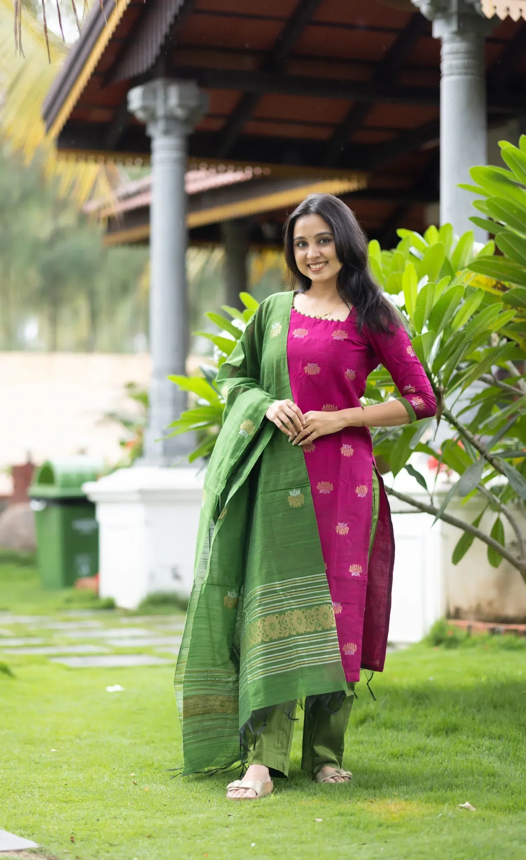 Summer Special Pure Cotton Ethnic Kurta Set for Women with Trousers & Dupatta