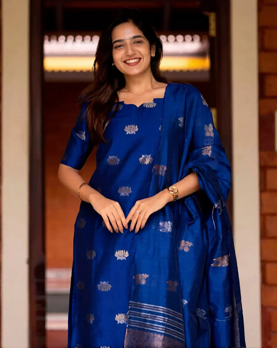 Summer Special Pure Cotton Ethnic Kurta Set for Women with Trousers & Dupatta